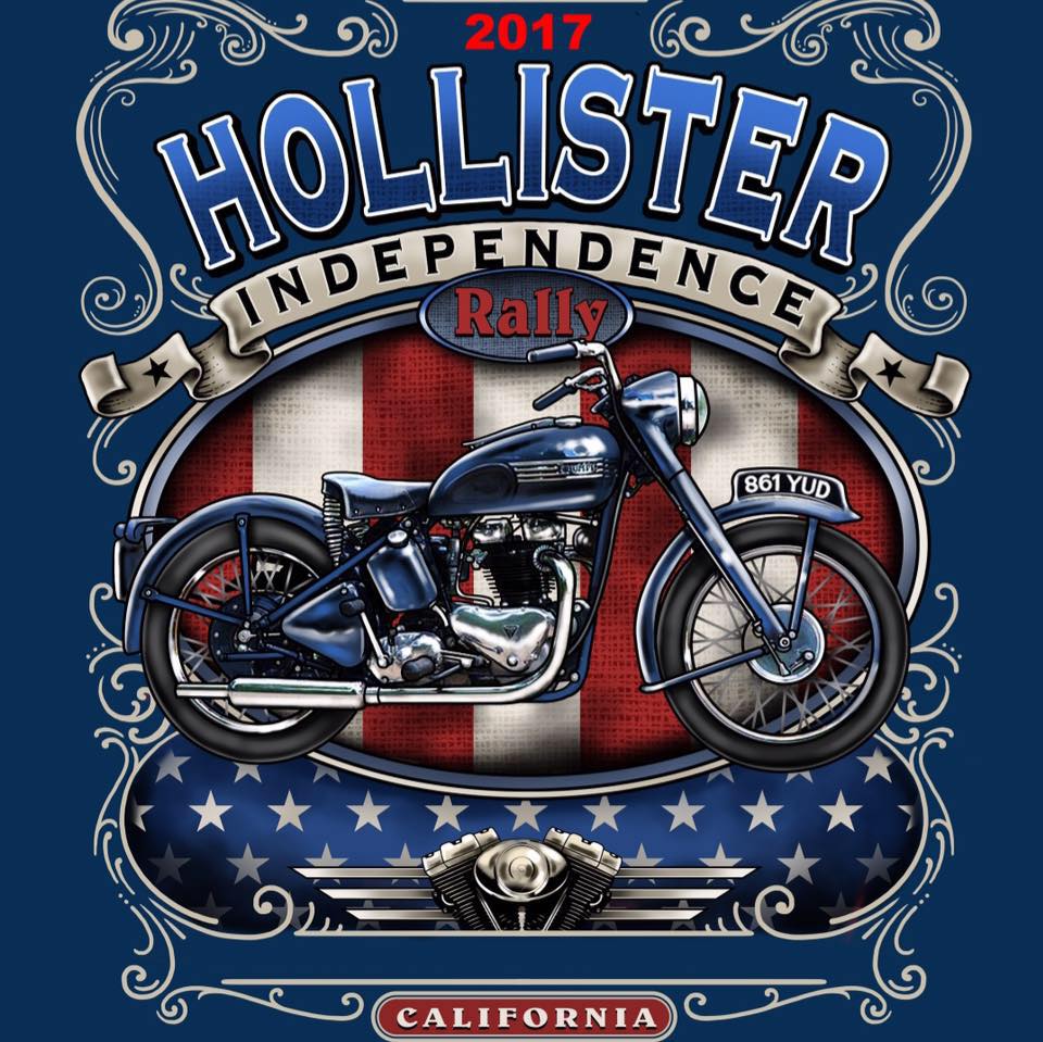 Poster for the 70th anniversary Independence Rally in Hollister, CA, birthplace of the American biker